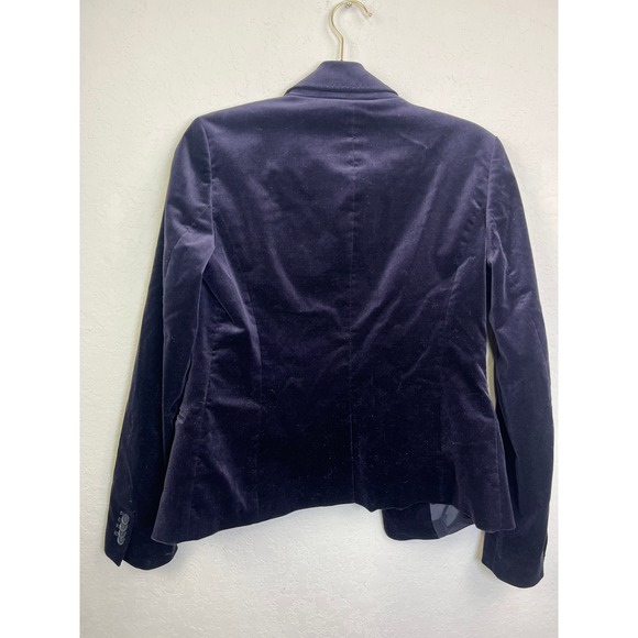 Ann Taylor Velvet Blazer Jacket Deep Purple Women Size 4 Classic Sophisticated - Picture 2 of 7